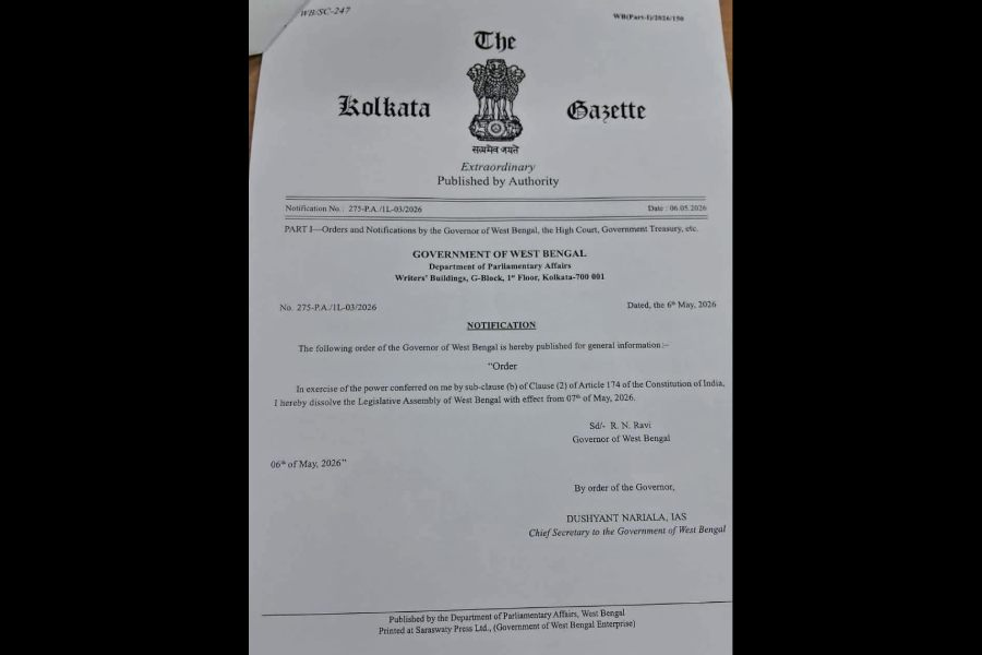 Governor Dissolves Bengal Assembly
